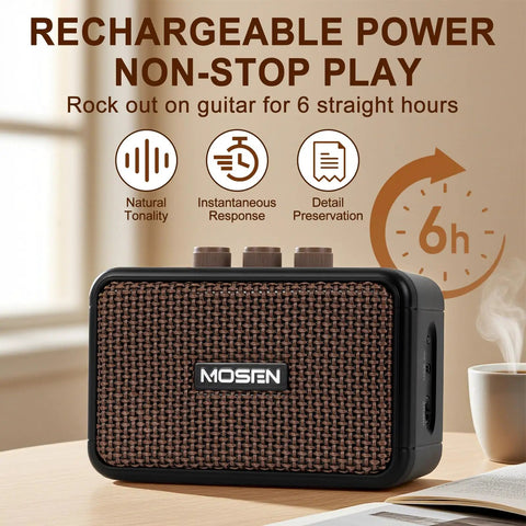 Rechargeable 5W amp included in 39 Inch Electric Guitar Bundle With HSS Pickups And Tremolo System Plug And Play Starter Kit.