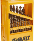 29 Piece Pilot Point Drill Bit Set with Metal Index in yellow case, easy to use and built tough for metal and wood projects.