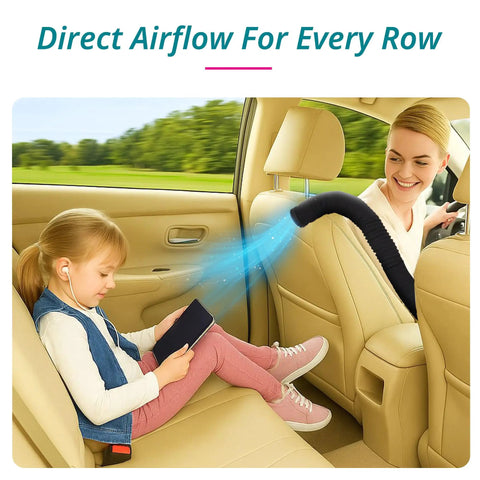 Backseat Breeze Extender For Car AC Vent, Universal Fit Air Tube directs cool air to child in backseat, keeping passengers comfy