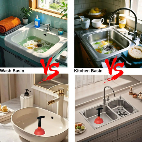 Heavy Duty Mini Sink Plunger With Reinforced Rubber Cup Creates Incredible Suction To Extract Worst Pipe Blockups in kitchen and wash basins