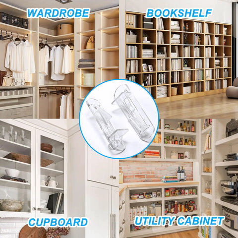 24 Pack Self Locking Plastic Shelf Pegs For 5/8 Inch Shelves (16mm), Clear Cabinet Pins in various furniture examples