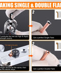 Step-by-step guide on using Brake Line Repair Kit With Flaring Tool Set And 25Ft 3/16 And 1/4 Inch Lines, 100 Fittings With 8 Unions, Plus Brake Line Bender For Double And Single Line Flare Kit To Handle Auto Brake Fix Like A Pro for single and double flaring
