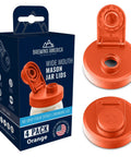 Wide Mouth Plastic Mason Jar Lids 4 Pack With Flip Cap Pour Spout And Drink Hole No Spill Easy Pour Fits Kerr Ball Canning Jars For Wet Dry Food And Liquids Made In USA Orange