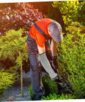 Tough As Nails Cut Resistant Arm Sleeve And Rip Proof Forearm Guard For Men And Women One Size Fits All worn by a gardener using tools.