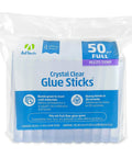 Package of Crystal Clear Hot Glue Sticks 4 Inch 0.44 Inch Diameter 50 Pieces For Crafting Scrapbooking DIY Projects School And Office Use