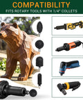 Coarse Sphere Rotary Burr for Wood Carving, Quarter Inch Shaft, Ball End Rasp Bit, compatible with rotary tools like Bosch, DeWalt.