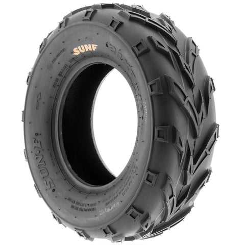 Set Of 4 All Terrain Go Kart ATV Tires 16x6-8 Front And 16x7-8 Rear 6 Ply Tubeless With V Knobby Tread For Quad UTV Golf Cart Lawn Mower Replacement