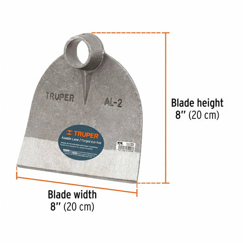 Lane No 2 Field Hoe Head Beefy 2 Lb Forged Steel Pro Grade Heavy Duty Replacement for Agriculture and Landscaping