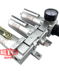 Heavy Duty Three Quarters Inch NPT Industrial Grade Filter Regulator Coalescing Desiccant Dryer System with metal bowls and manual drain