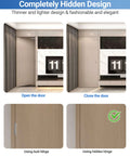 Heavy Duty Concealed Door Hinges 7 Inch Black Set Of 2 Hidden Hinges For Doors demonstration open and closed