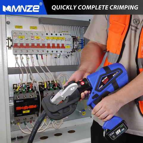 Heavy Hitter Rechargeable Electric Hydraulic Cable Lug Crimper Packs 12 Ton Punch For Quick Continuous Crimps, No Nonsense Wire Terminal Workhorse Kit With 12 Interchangeable Dies For Fast Pro Electrical Jobs