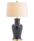 Navy Ceramic Urn LED Table Lamp, 29 Inch, Traditional Classic Style, White Linen Drum Shade, Cozy Nightstand Accent, ETL Listed