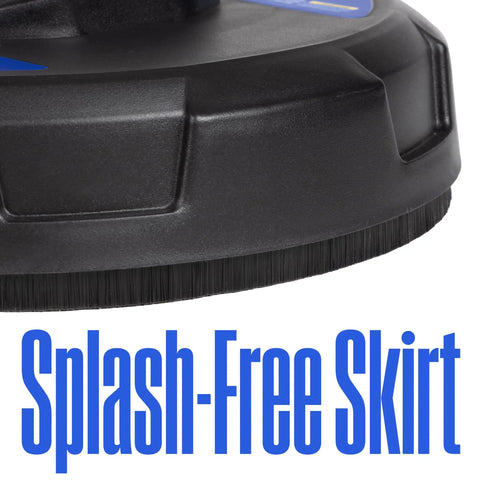 Close-up of 12 Inch Pressure Washer Surface Cleaner Attachment For Up To 2500 PSI With 1/4 Inch Quick Connect and splash-free skirt