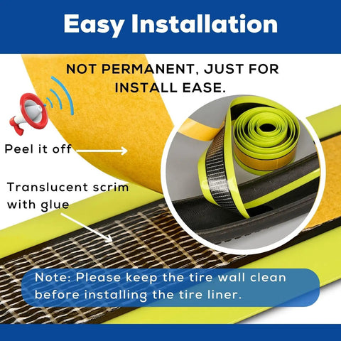 Fat Bike Tire Liners Self Adhesive And Tough As Nails 54mm Pack Of 2 showing installation and adhesive details