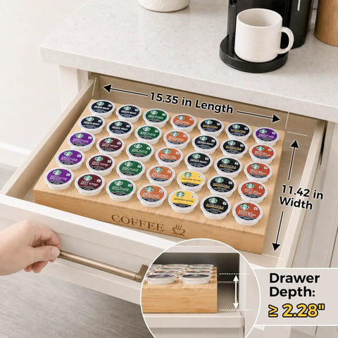 Neat K Cup Pod Organizer For Countertop Or Drawer Holds 35 Coffee Pods Perfect For Office And Kitchen Compact K Cup Storage Rack