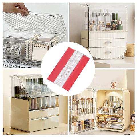 Self Adhesive Clear Acrylic Hinges For Cabinets Drawers And Furniture DIY Projects Transparent 65mm By 40mm