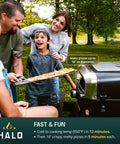 Family using the Versa 16 Pizza Oven With 16 Inch Rotating Stone, Patented Dual Burner System, Crispy 5 Minute Pizzas, Easy Clean