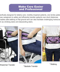 Anti Slip Gait Belt Transfer Strap For Seniors With Quick Release Buckle in use for wheelchair, bedside, and walking transfers