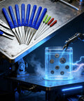 12 Piece Comprehensive Extractor Kit For Removing Broken Parts And Hardware Repairs with blue ergonomic ABS grips displayed on table