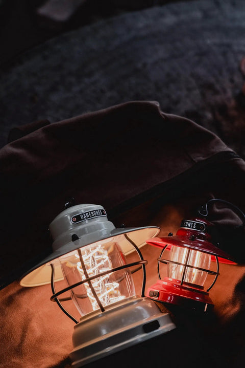 Outpost Lantern With Helix Edison Rope, Vintage White Outdoor Light For Camping and Backyard