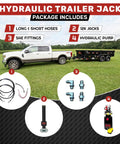 Heavy Duty 12,000 Lb Hydraulic Trailer Jack With Power Unit Kit Bolt On Double Acting Lift For Trailer Towing And Maintenance