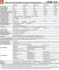 Specification sheet for Beefy 30W AC-DC Power Module With 5V Output For PCB Mount Or Screw Terminal 5V 6A IRM-30-5ST.