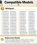List of compatible Whirlpool models for High Grade Replacement Washer Door Handle Fits Duet Whirlpool Models AH391617 AP3128741 8181846.