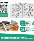 Hands On Engineering Kit For Kids 9 And Up Levers Linkages And Structures STEM Toys With 16 Model Options instruction manual and pieces