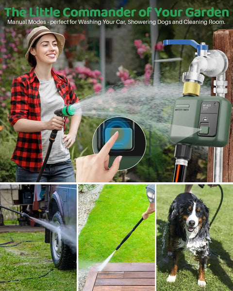 WiFi Water Timer For Garden Hose With Smart Sprinkler Controller, 984 Ft RF Range, App And Voice Control With Alexa Google Assistant.