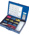 Ultimate DIY Friendly Connector Kit with terminals, splices, insulated quick-connect housings in a blue case for wiring fixes