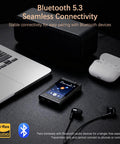 64GB Bluetooth MP3 Player with 2.8 Inch Touch Screen HiFi Music Player, laptop, earbuds, and speaker for fast Bluetooth 5.3 pairing