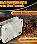 Heavy Duty Industrial Bearing Plate Turntable for Workstations and Displays, Kingpinless, Greaseable Ball Bearing Swivel Plate With 5500 Lbs Capacity, 6.3 x 4.53 Inch Platform, Pre Drilled Mounting Holes for Seamless Setup