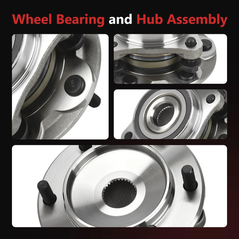 Two Pack Front Wheel Bearing And Hub Assembly Compatible With 2003 To 2021 Toyota Tacoma 4Runner FJ Cruiser 6 Lug 4WD With ABS