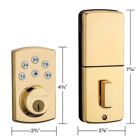 Keyless Entry Deadbolt With 6 Button Backlit Keypad And Auto Locking, Electronic Door Lock For Home Security, Polished Brass Finish