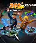 Children playing with blue Foam Remote Control Airplane With Lights For Kids And Adults, showing 360 degree flip feature.