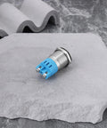 Twin Pack 12V IP65 Waterproof LED Flash Buzzer Indicator Light 19mm shown on gray stone surface