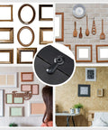 Frame Turn Button Fasteners 100 Pack With 100 Black Screws Backing Clips visible in various framed photo displays
