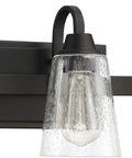 Grace 3 Light Vanity Espresso with Clear Seeded Glass Shade Indoor Mount Vanity Fixture for Bathrooms or Powder Rooms