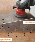 Heavy Hitter Wire Wheel Brush Set Features Four Tough Twisted Knotted And Crimped Steel Cups Tailored For 4.5 Angle Grinders polishing rust surfaces.