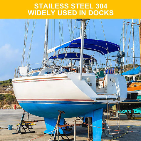 Sailboat at dock showcasing application of All-In-One Grab-And-Go Stainless Steel Flange Bolts Kit With Nuts And Washers