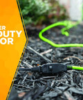 Outdoor Extension Cord For Yard Work, Flexible Weatherproof 16 Gauge SJTW, 2 Prong Power, 120 Foot Lime Green Cable in mulch