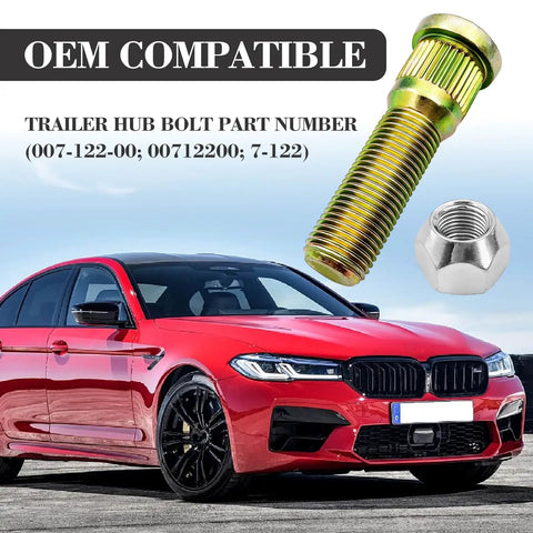 Get Some Heavy Duty 1/2 Inch Twenty Thread Wheel Studs And Lug Nuts Kit For Dexter Axle Hubs Replacing Oem Part Number 007-122-00 With Strong Steel Construction That Fits Most 7000 Lb Traders Perfectly, OEM compatible wheel stud and lug nut set