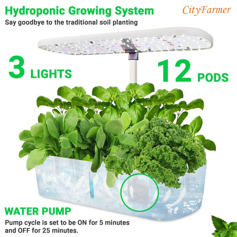 Dope Indoor Hydroponics Growing System With LED Grow Light For Fresh Vegetables And Herbs, Quiet Smart Water Pump, Auto Timer