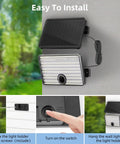 Solar Motion Sensor Light Outdoor No Fuss Easy Setup 3 Modes Dusk to Dawn Security Flood Light IP65 Waterproof installation guide