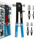 11 Inch Hand Rivet Nut Gun Kit With 5 Mandrels M3 M4 M5 M6 M8 And 80 Rivet Nuts Pro Grade Heavy Duty Easy Nutsert Tool