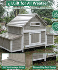 Spacious Wooden Chicken Coop For Four To Six Chickens With Six Nesting Boxes And Pull Out Tray Weatherproof Open Roof