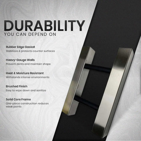 Stainless Steel Knock Chute 15x11 For Espresso Grounds shown with metal knock bars and brushed finish for heavy-duty espresso use.