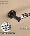 Close-up of Adjustable Bronze Towel Bar 15 To 24 Inches, wall mounted with oil rubbed finish, showing durable SUS 304 stainless steel.