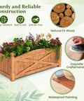 Wooden Raised Garden Bed With Drainage Holes Built Tough For Outdoor Patios And Balconies, Weatherproof Fir Wood Planter Box