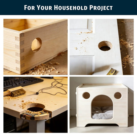 Effortless Hole Saw Kit With Nine Sizes From Three Quarter Inch To Three Inch 19 To 76 Mm Carbon Steel Set used in woodwork
